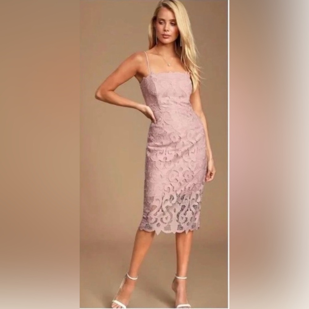Bardot Lina Lace Sheath
Midi Dress ~ Pink Rose